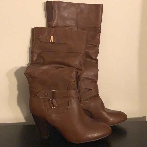 RAMPAGE Black & Brown Heeled Boots - Picture 2 of 7